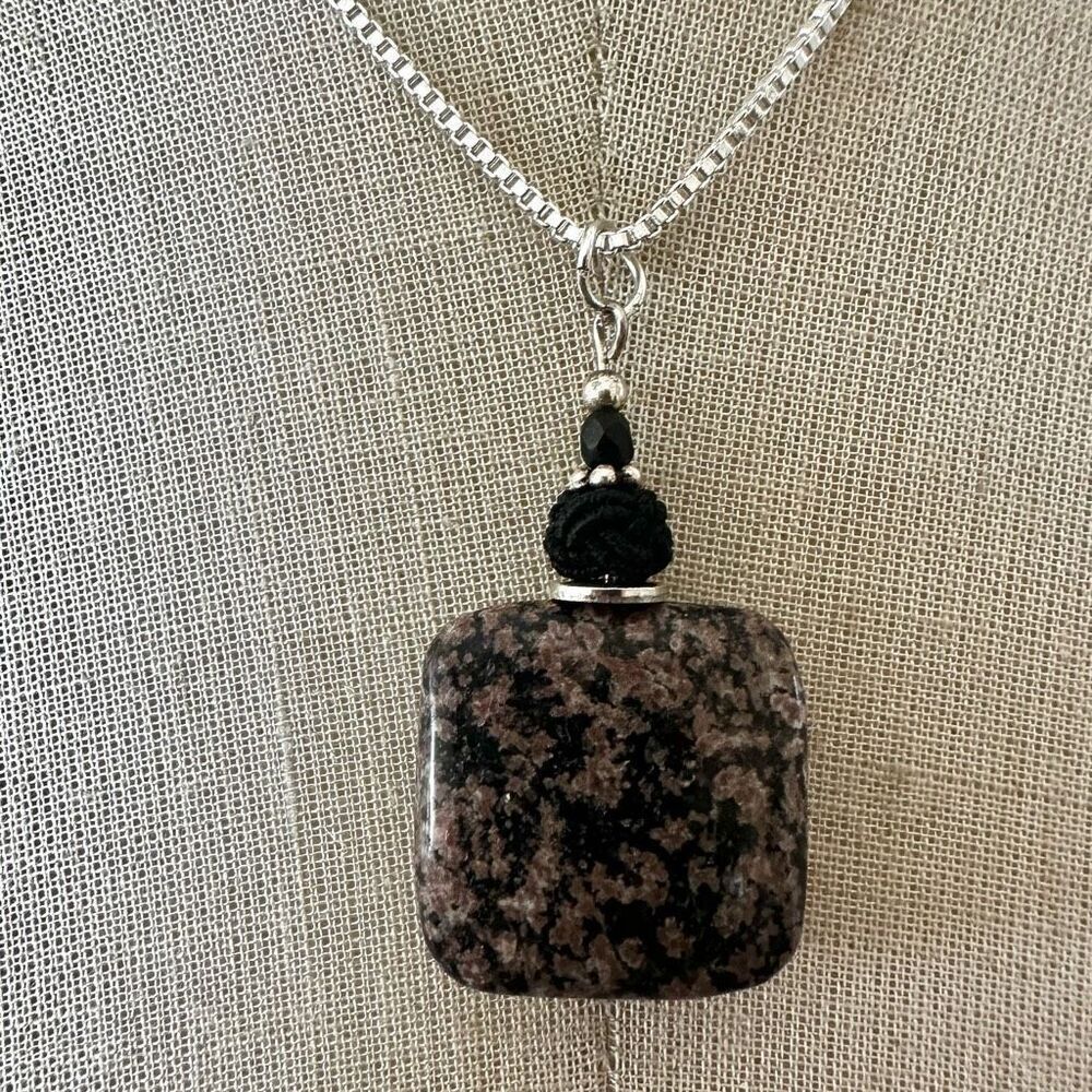 Obsidian pendant necklace